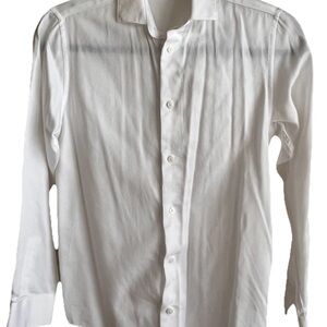 Calvin Klein Kids White Slim Fit Long-Sleeve Button-Up Shirt Size 14